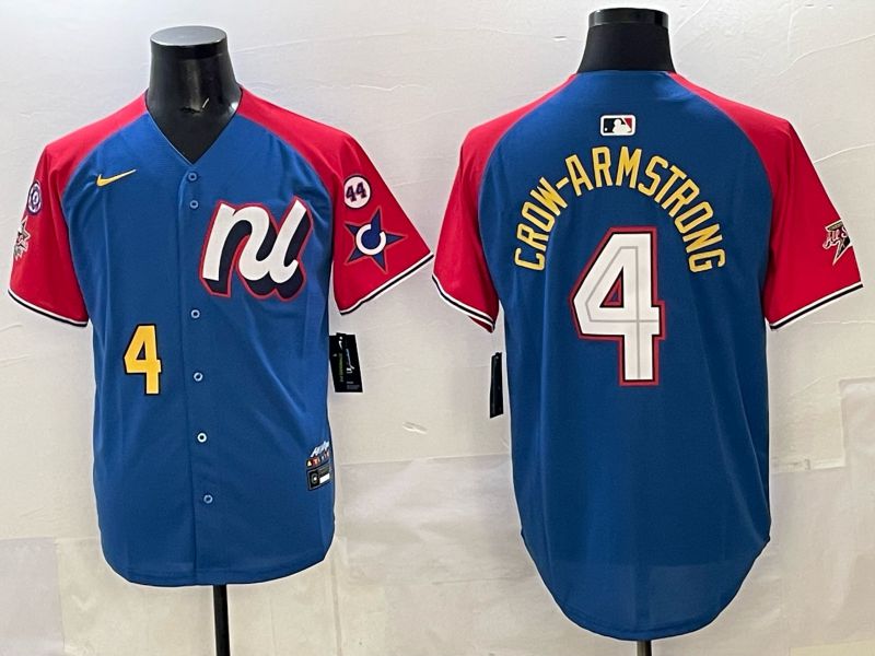 Men Chicago Cubs #4 Crow-Armstrong Blue red All star 2025 Nike MLB Jersey style 08